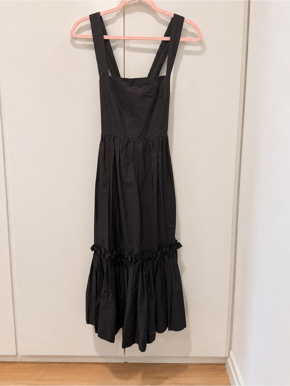 Cara Cara Black Sleeveless Square-Neck Maxi Dress with Tiered Hem